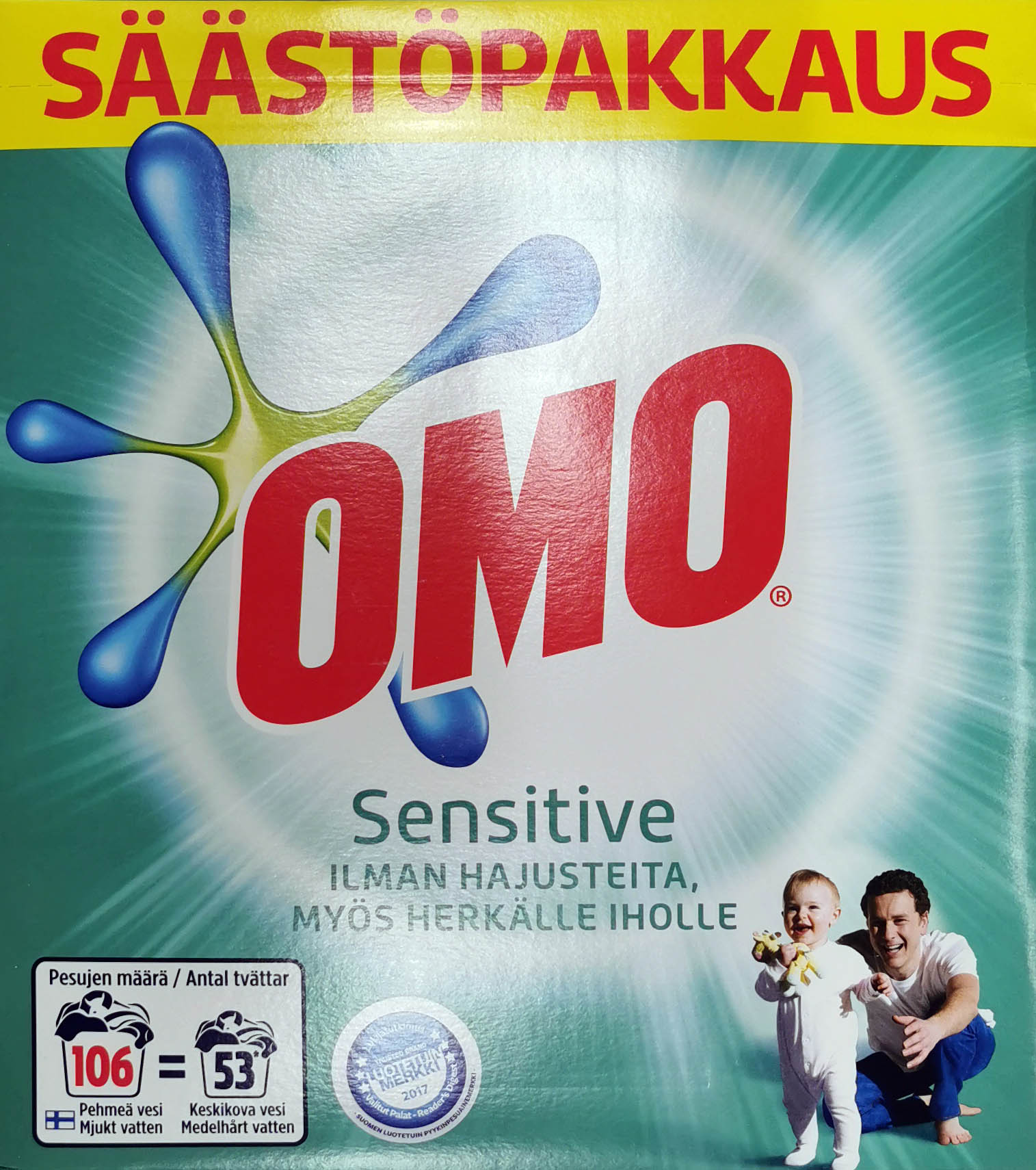 Omo Laundry Detergent Sens 3.72kg / 106w